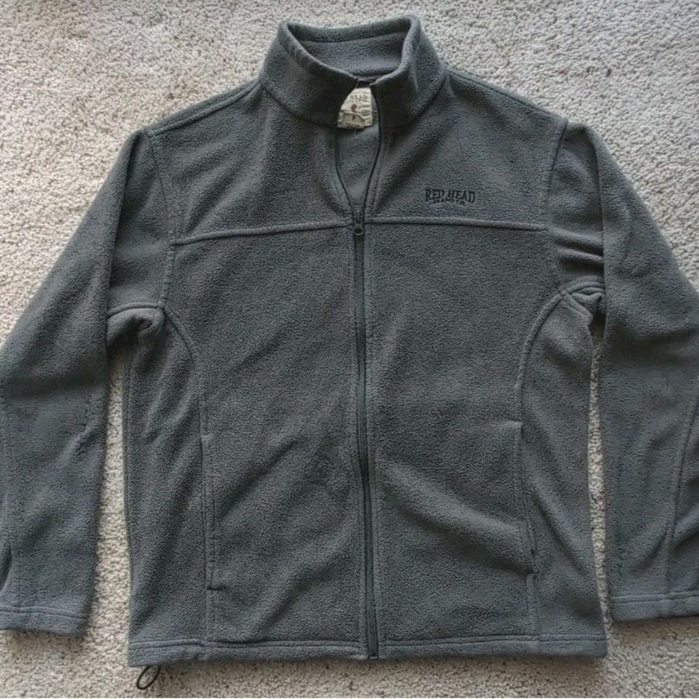 RedHead Brand Co Men Small Gray Fleece Full Zip Jacket Gorpcore Minimalist 4085